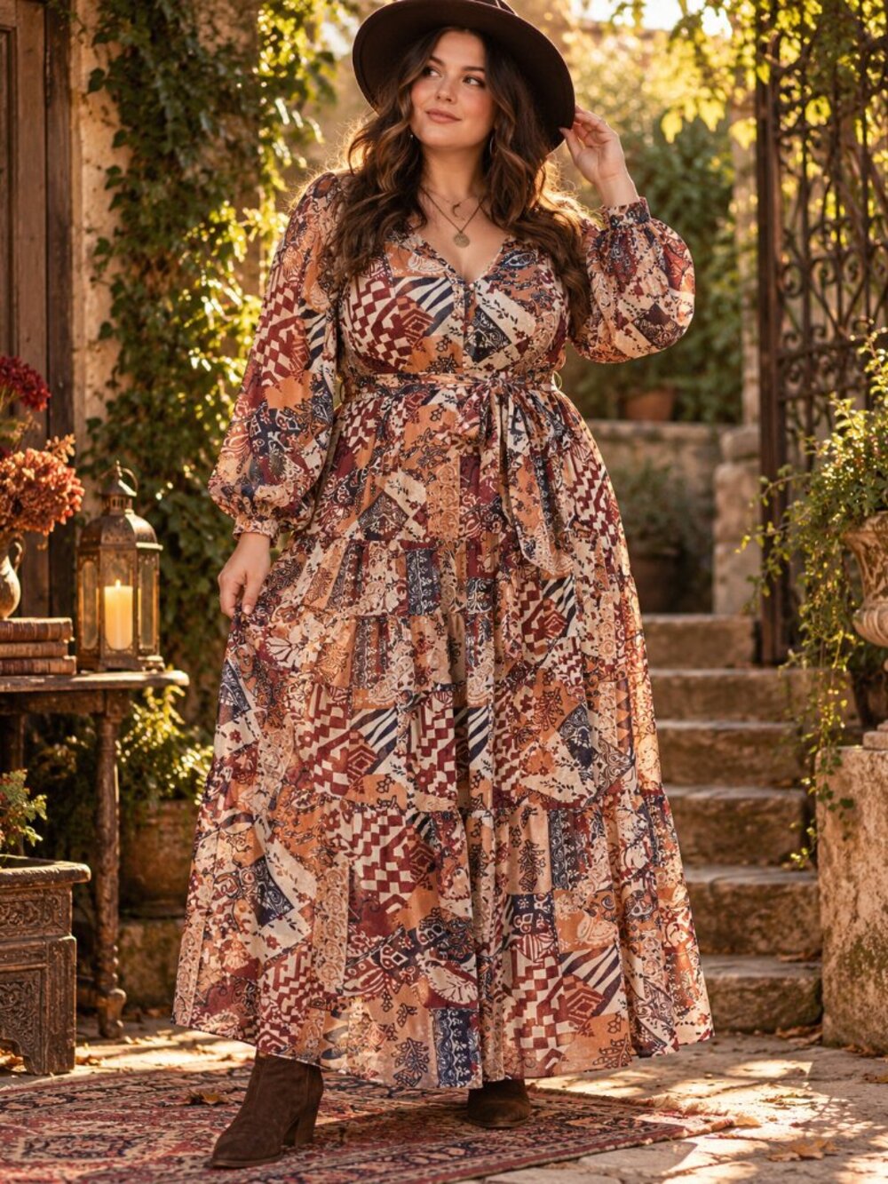Soft Surroundings Hailey Patchwork Paisley Sheer Maxi Dress XL Boho